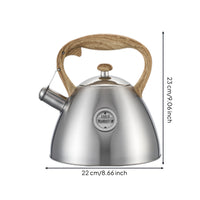 Tea Kettle with Wood Grain Handle Brushed Matte for Kitchen, Coffee Makers