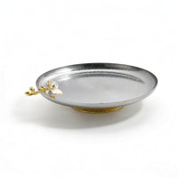 Fruit Tray with Base Silver and Gold Serving Platter Polished for Hosts