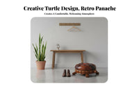 Tortoise-Shaped Ottoman Multi-Functional Upholstered Footrest Padded Seat Carved Base for Adults, Awayice Workers, Entryway