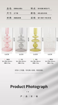 厂家直销欧式家居复古玻璃烛台浪漫装饰摆件水晶几何形高硼硅玻璃