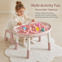 Kids Table and Chair Sets, Toddler Table and Chairs with 12 Watercolor Pens, Childrens Play Activity Table, Sturdy Material Desk