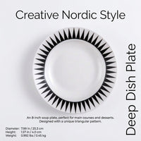 Bone China Dinner Plate, Modern Minimalist Style