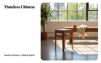 Mortise and Tenon Joinery Square Wooden Stool Chinese Aesthetic Design Four-Legged Wooden Stool Thickened Construction Backless Seat Long-Lasting for Homeowners, Restaurant Owners, Dining Room, Kitchen, Office, Studio