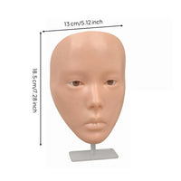 Silicone Makeup Practice Face Panel Flat Makeup Training Face Panel Beauty Tool Skin-Toned Easy to Clean