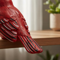 Hand-Painted Bird Sculpture Symbolic Resin Bird Statue Realistic Look Resin Avian Statue for Bookshelf, Windowsill