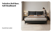 Minimalist Design Upholstered Storage Bed No Box foundation Needed Upholstered Bed Frame with Headboard Bedroom Furniture for Newlyweds, Homeowners, Apartment Dwellers, Home, Guest Room