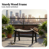Woven Rope Footrest Nordic Design Footstool Multi-Functional for Balcony, Adults