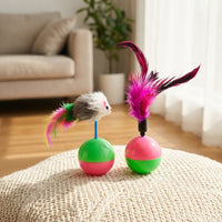 Interactive Cat Toys, 2 Pieces of Smart Polymer Birds with Weighted Base, for Kittens and Adult Cats