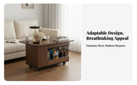 Multi-Functional flip-top Rolling Cart Mobile Design Side Table Space-Saving Household Furniture for Apartment Dwellers, Homeowners, Seniors, Living Room, Small Spaces, Bedroom, Balcony