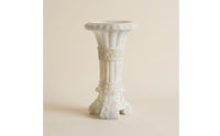Sculpted Vase with Leaf Relief Decorative Column Vase Jade-Like for Hotel, Villa