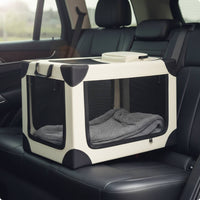 Car Pet Crate Easy to Carry Folding Dog Crate for Road Trips