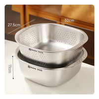 2 Pieces Draining Basin Pair Nested Kitchenware Long-Lasting for Kitchen