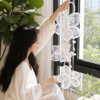 Lace Floral Hanging Ornament Lightweight Hanging Decoration with Pearls Elegant Pearl Garland Ornament for Florists