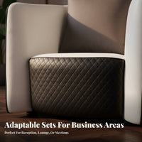 curved-Shaped Sectional Sofa Set Minimalist stylish Reception Seating configurable Design coil backing System for leisure Area