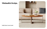 doublelevel Oval Accent Piece Minimalist design Coffee Table Space-Saving Easy Assembly for Interior Design aficionados
