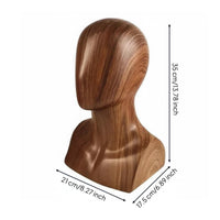 Wood Look Mannequin Head Lightweight Fiberglass Male Mannequin Head Long-Lasting