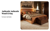 New Chinese and design Storage Bed Frame with Headboard full Wood Construction Carved Wooden Bed with Drawers box-foundationwithout cost foundation Needed Bedroom Furniture Easy Assembly for partners, homeowners, Renters, Guest Room, Apartment, Home