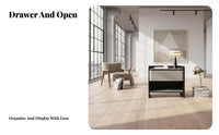 Single-Drawer End Table Italian design Nightstand Sleek Aesthetic for Entryway