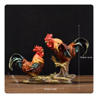 Realistic Cock Statue Hand-Painted Home Decor Collectible for Wine Cabinet
