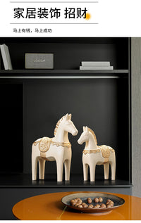 Nordic Ins Style Wooden Horse Ornament in Morandi Colors