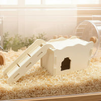 Hamster Ramp House Side Entrance Wood Hamster House Wavy Top Border