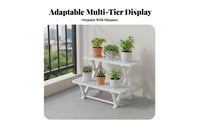 Tiered Ladder Shelf Freestanding Folding Ladder Stand Easy Assembly for Indoor