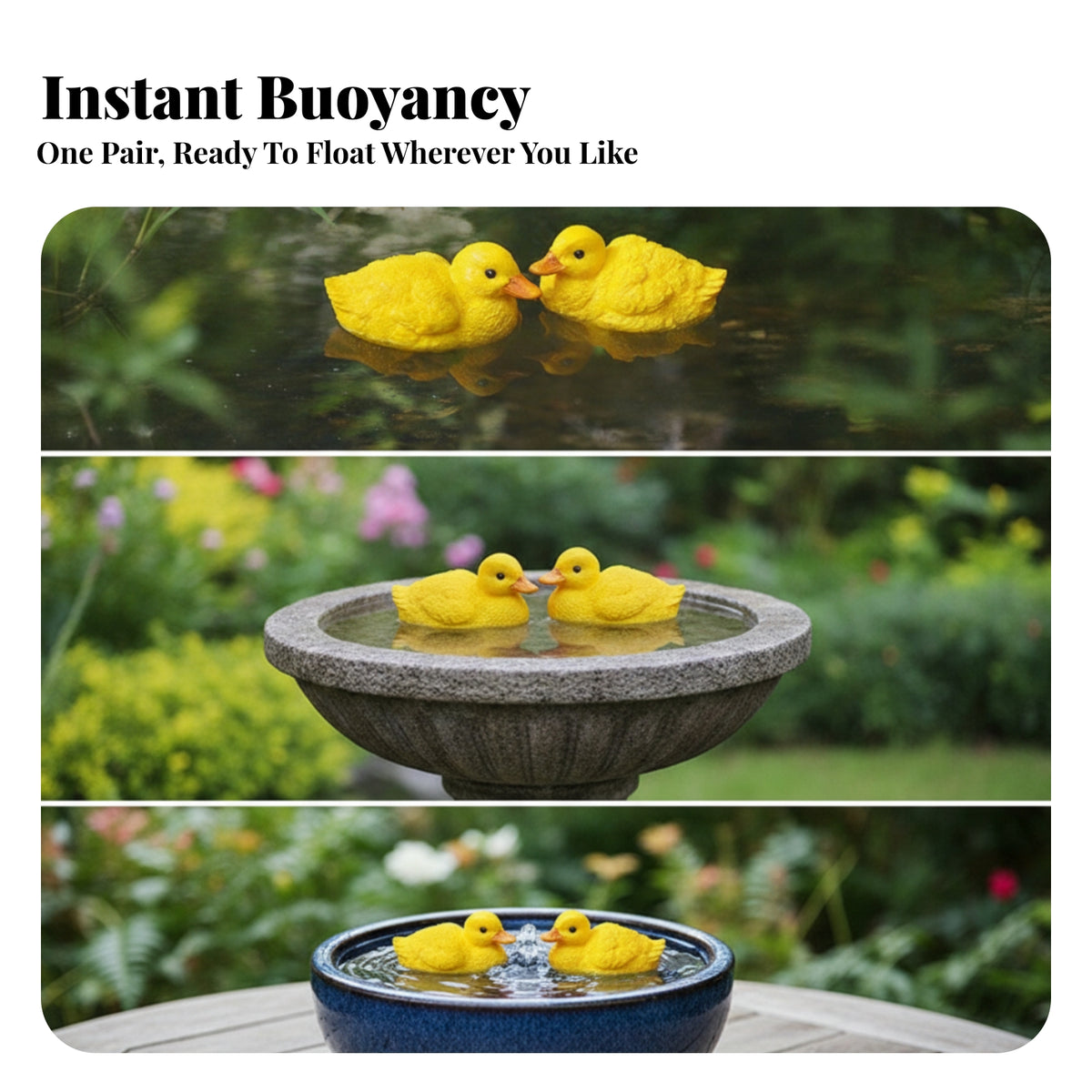 Small Buoyant Duck Ornaments | Charming garden decor, Realistic Textured Finish, buoyant Ducks, for Ponds
