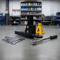 10 Inch Drop Hitch Mount Powder Coated Adjustable Trailer Hitch Ball Mount Anti-Tamper-Resistant for Rough-Terrain