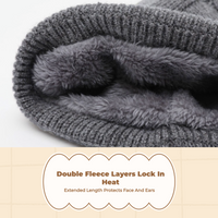 Thick Knit Winter Hat & Fleece-Lined Neck Gaiter, Unisex