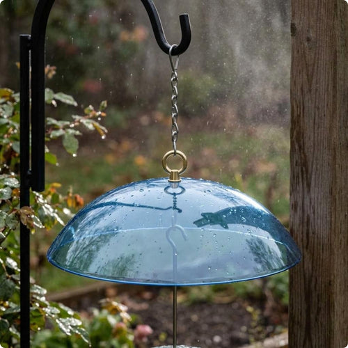 Bird Feeder Dome Plastic Dome Bird Feeder Cover Metal Loop and Hook for Outdoor