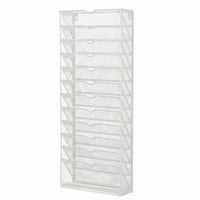 13-Tier File Rack Wrought Iron Style Vertical Tray Organizer Slim Frame