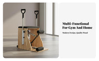 Solid Wood Frame Pilates Stability Chair Multifunctional Pilates Wunda Chair Studio Quality Fitness Equipment Adjustable Resistance for Home Workout Users, Physical Rehabilitation Patients, Seniors, Core Training, Rehabilitation Center, Gym