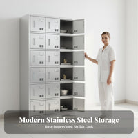 Rust-Proof Stainless Steel Multi-Door Cabinet Dining Tableware Cabinet Sturdy and Long-Lasting Employee Lunch Box Locker Secure Lock for Employees, Students, Workers, Cafeteria, School, Restaurant, Factory