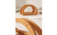 6 Pieces D-Shaped Purse Handle Premium Wooden Handles Comfortable Handles with Slot for Crochet Bags