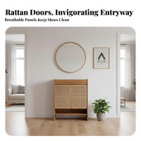 Louvered Door Shoe Cupboard Nordic aesthetic Entryway Cabinet Modern & Simple Multifunctional for Apartment Dwellers, Homeowners