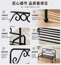 Vintage Iron Chair-Shaped Flower Stand and Cup Saucer Rack