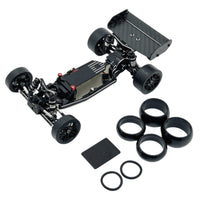 1/24 Scale RC Mini Racer Chassis Carbon Fiber Wing Metal Upgrade Chassis Frame Wear Resistant Remote Control Car Frame Kit  for WLtoys