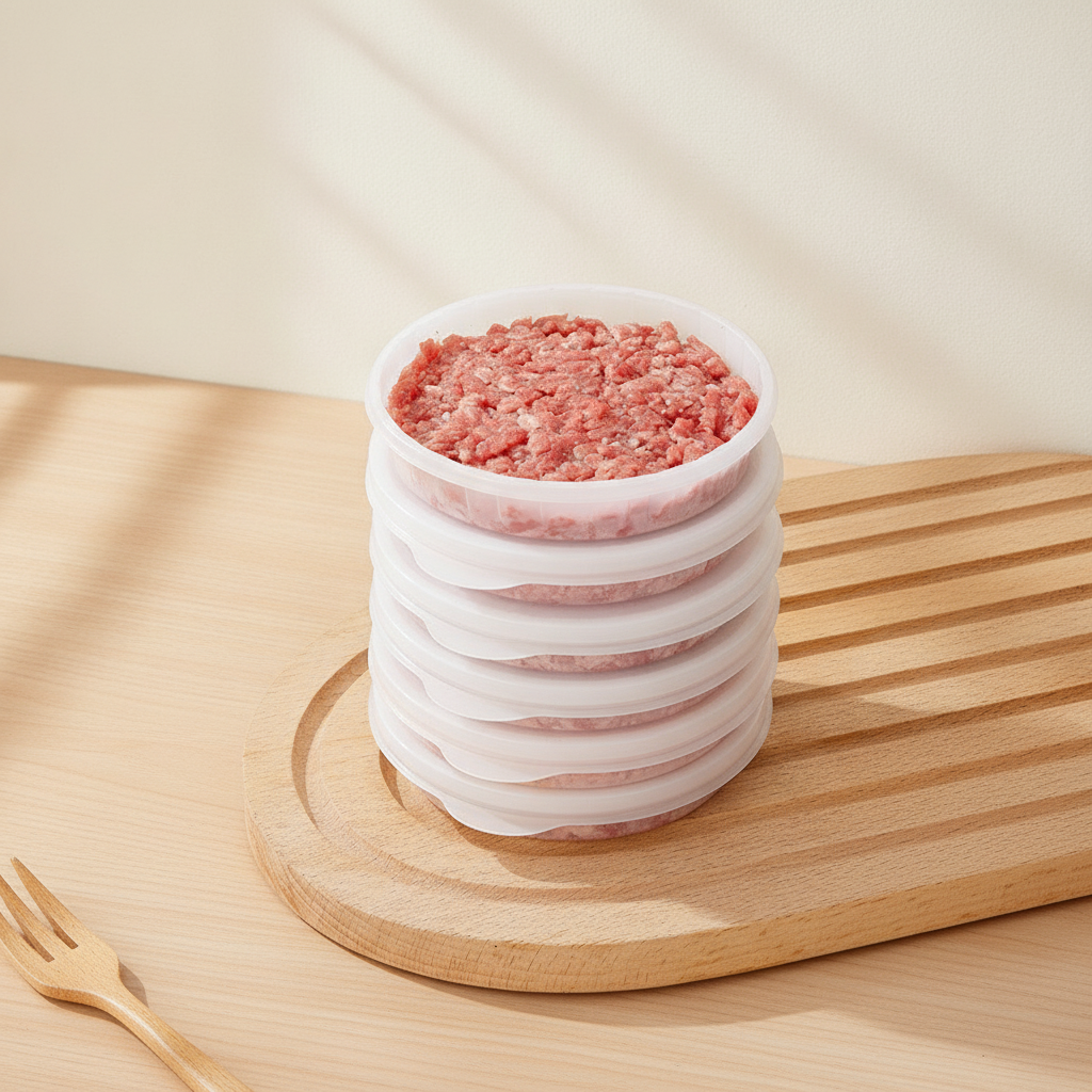 Disposable Food Grade Patty Freezer Storage Box for Beef, Shrimp, and Meat Patties, Refrigerator Organizer for Baby Food
