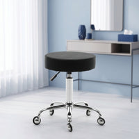 Adjustable Rolling Stool Padded Adjustable Stool with Wheels Cushioned Chair for Barbers, Barbershops