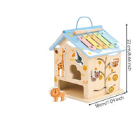 Wooden Busy House Colorful Activity House Fine Motor Sensory Game Toy Developmental for Toddlers