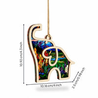 Wooden Elephant Hanging Ornament Rustic Charm Elephant Wood Ornament Handcrafted Gift Decor for Friends