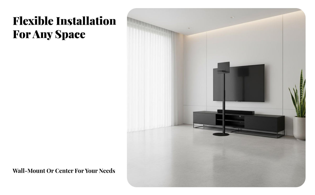 Wall-Hugging Design Floor Speaker Stand Stable Base Surround Sound Speaker Stand Universal Mount Audio Accessory Heavy-Duty Construction for Home Theater Enthusiasts, Living Room