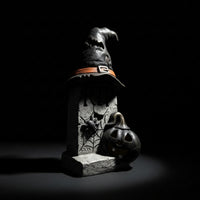 Gothic Tombstone with Witch Hat | Spooky, Tombstone Decoration, for Mantel