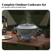 Non-Stick Camping Steamer Pot Set Lightweight 4.5L Outdoor Cooking Pot Large Capacity for Campers, Backpackers, Backpacking
