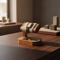 Watch Organizer with Tray Padded Watch Stand with Tray Countertop for Dressing Table, Retail Showcase