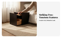 Slim Side Table Minimalist Design Box-Frame End Table Hidden Storage Modern aesthetic for Apartment Dwellers, Students