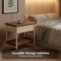 2-Tier Rolling Utility trolley With casters Side Table Space-Saving Design Easy to Clean for Adults, Bedroom, Kitchen