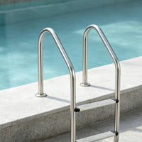 Stainless Steel Pool Ladder Non-Slip Pool Ladder with Handrails Installation without Holes for Homeowners, in-Ground Pools