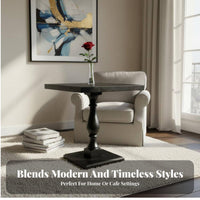 Black Square Table French and Design Square Coffee Table Vintage Design Professional-Grade Grade for Restaurant Owners, Cafe
