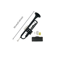 Trumpet Lacquered Trumpet with Case Compact Brass Instrument for Beginners, Practice